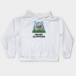 Mount Olym-puss Funny Kitty Cat Mountain Pun Kids Hoodie